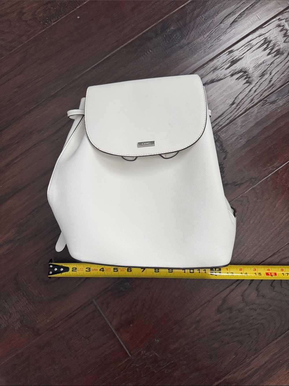 Chaps White Structured faux Leather Backpack - Picture 7 of 7